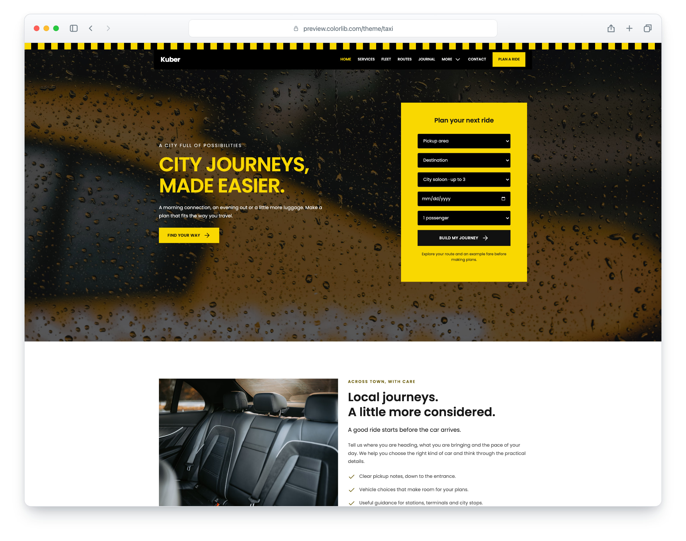 Taxi website template