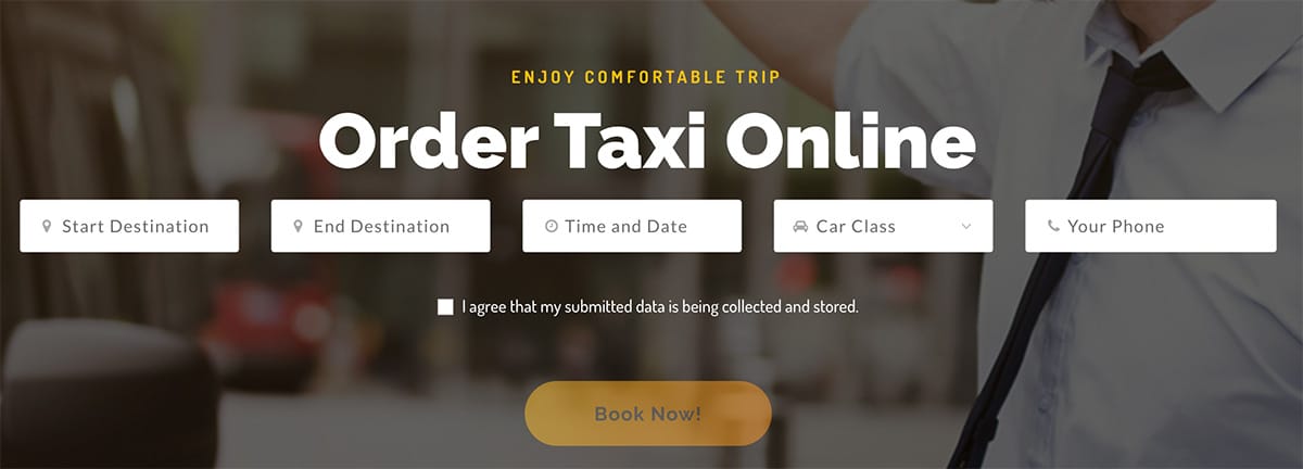 Taxi booking system for WordPress website