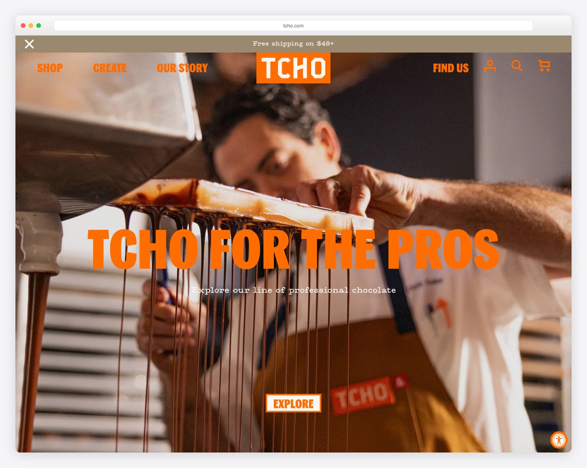 tcho chocolate website example