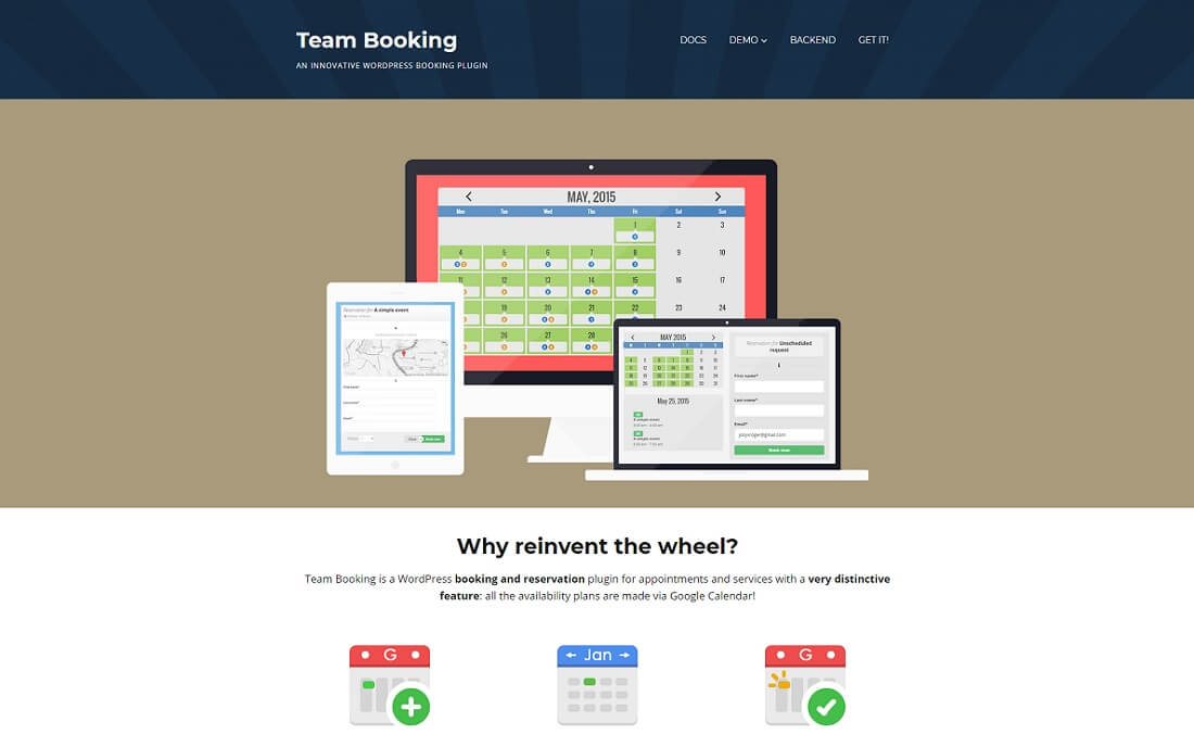 team booking wordpress booking system