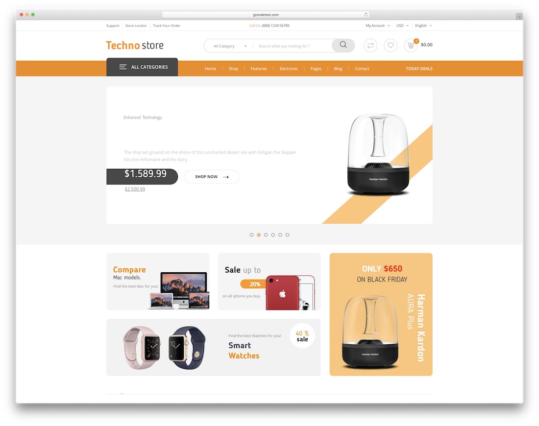 techno store ecommerce website template