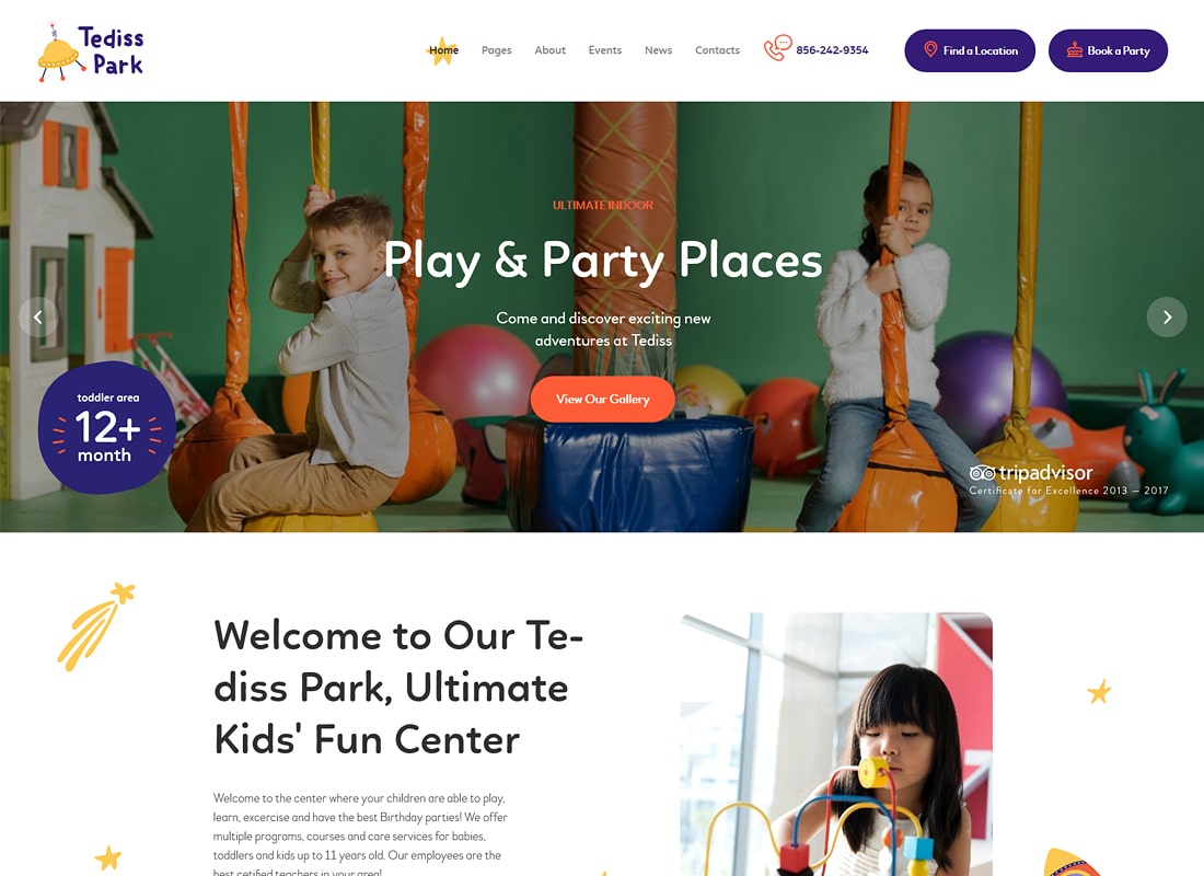 Tediss | Play Area & Child Care Center WordPress Theme