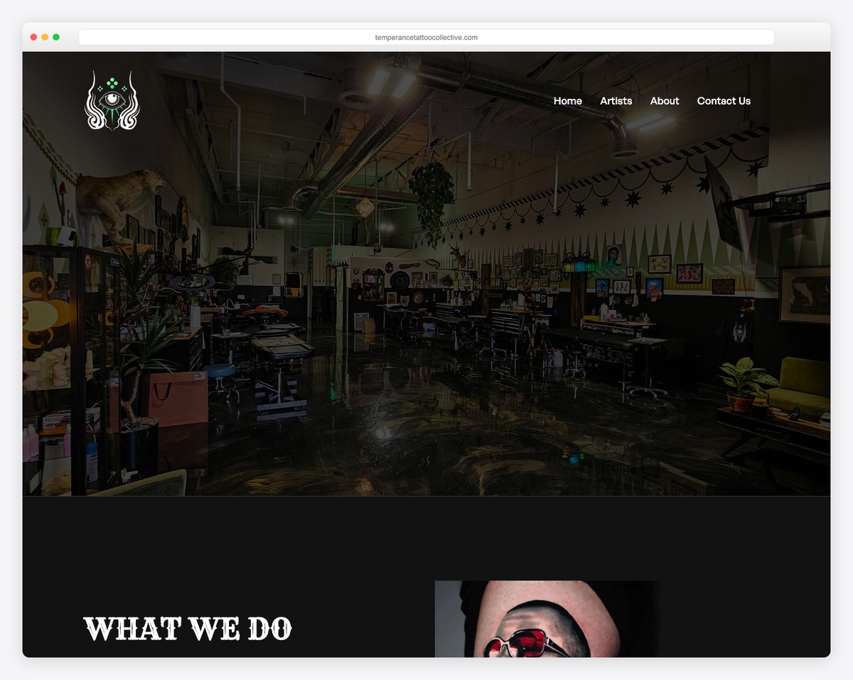 temperance tattoo collective website example