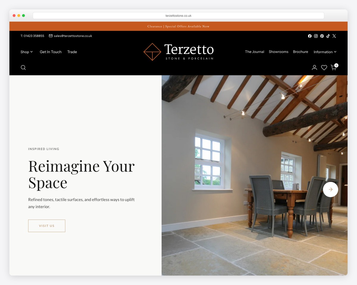 terzetto - furniture and interior store made using WordPress