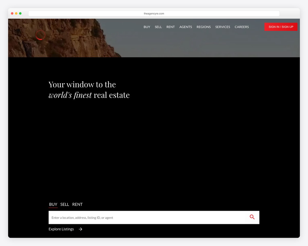 The Agency real estate website