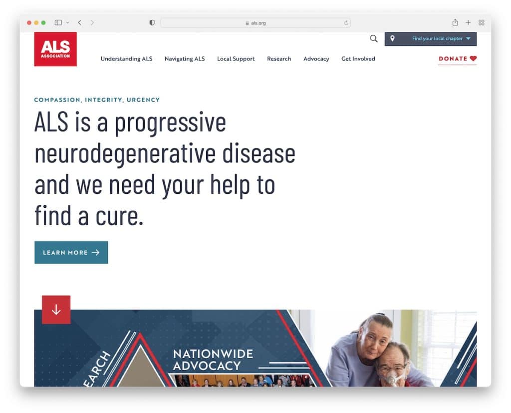 the als association nonprofit website