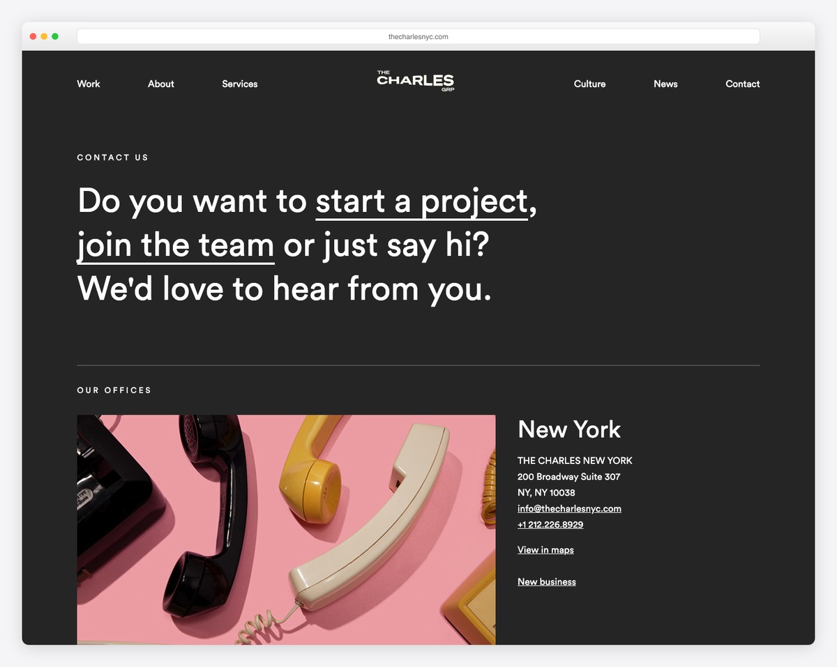 the charles contact us page