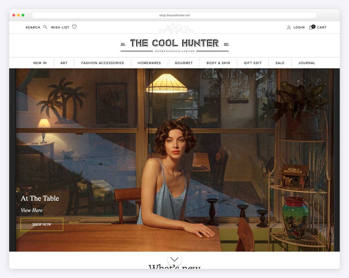 the cool hunter - lifestyle ecommerce brand website made with WordPress