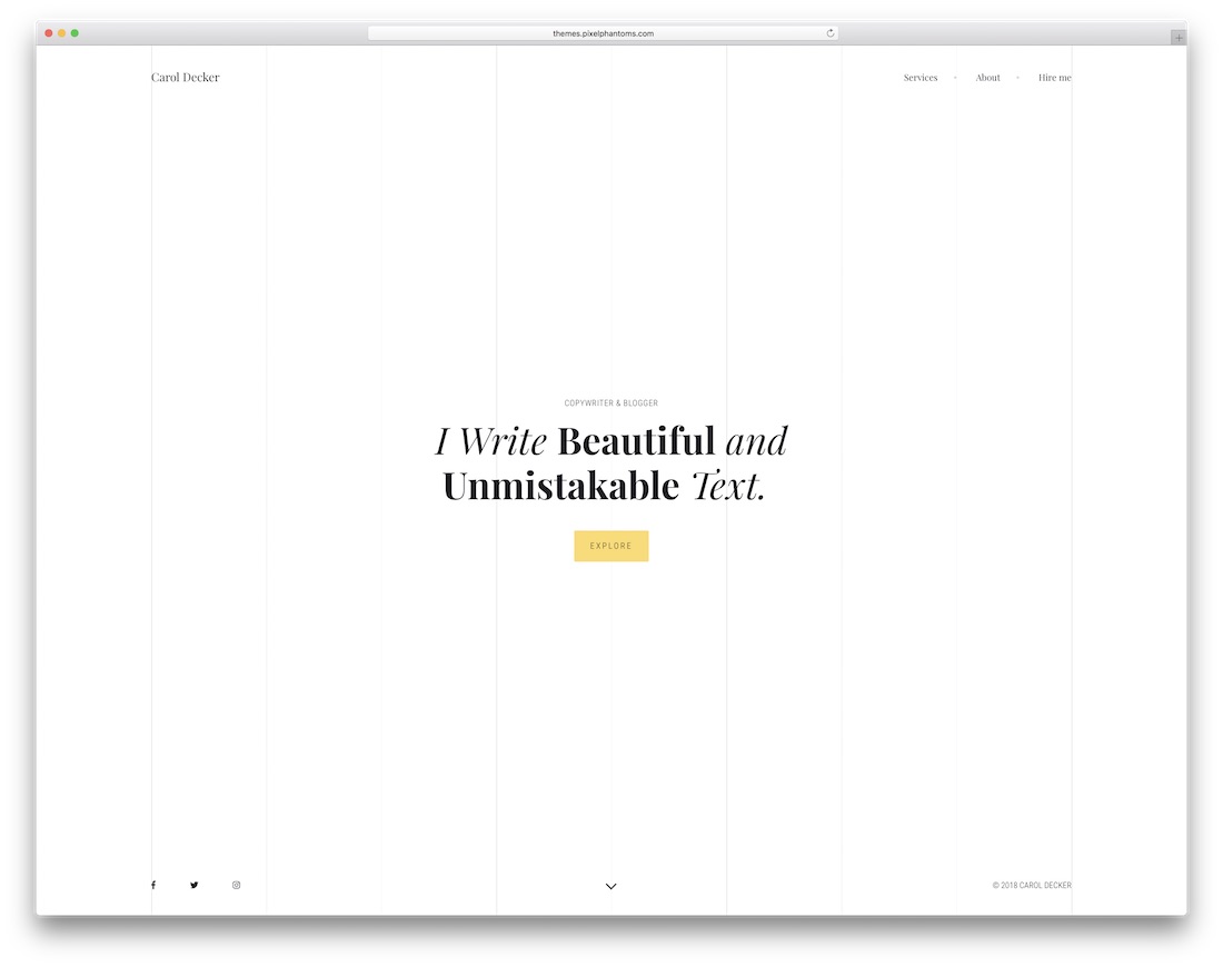 the copywriter simple bootstrap template