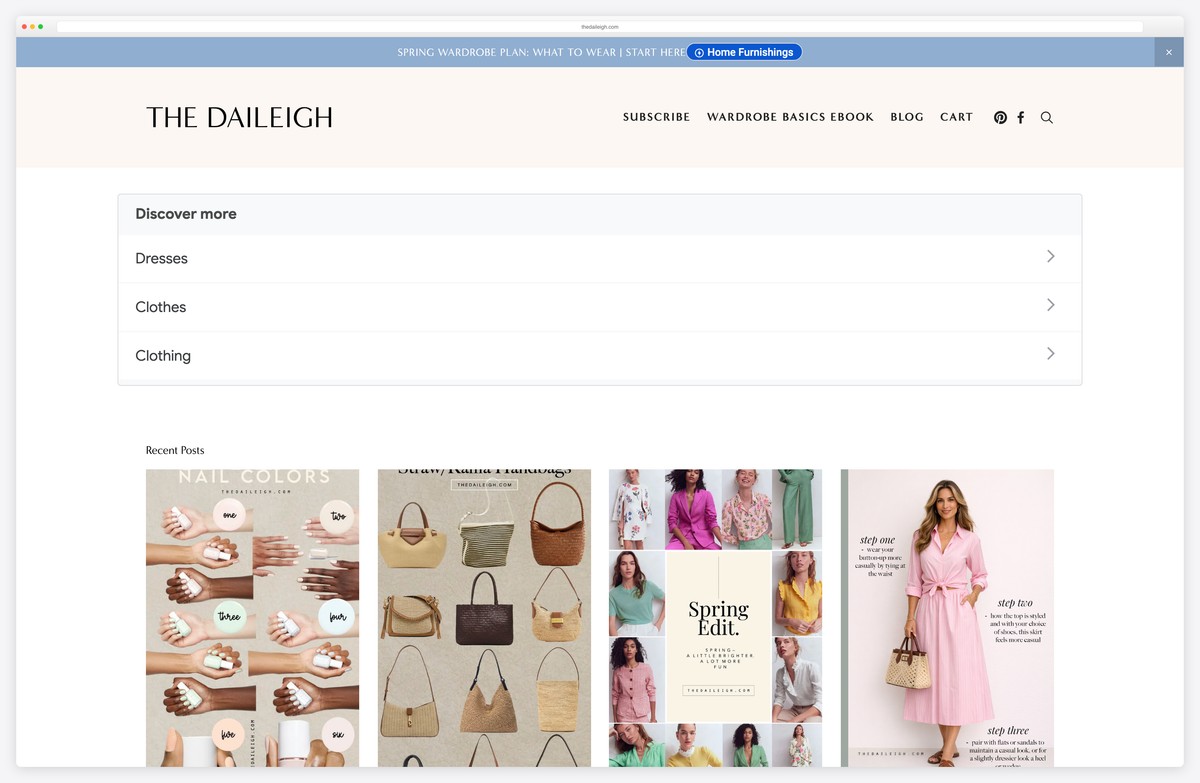 the daileigh fashion lifestyle blog squarespace example