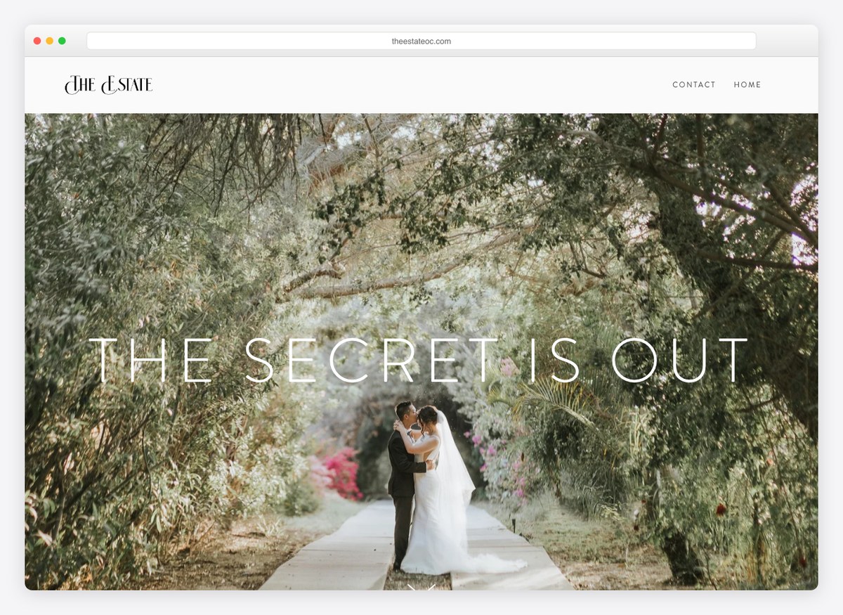 The Estate event website homepage