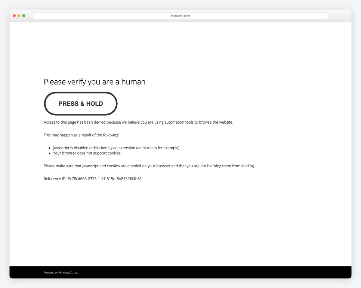 The Kitchn - Food recipe blog example made with next.js
