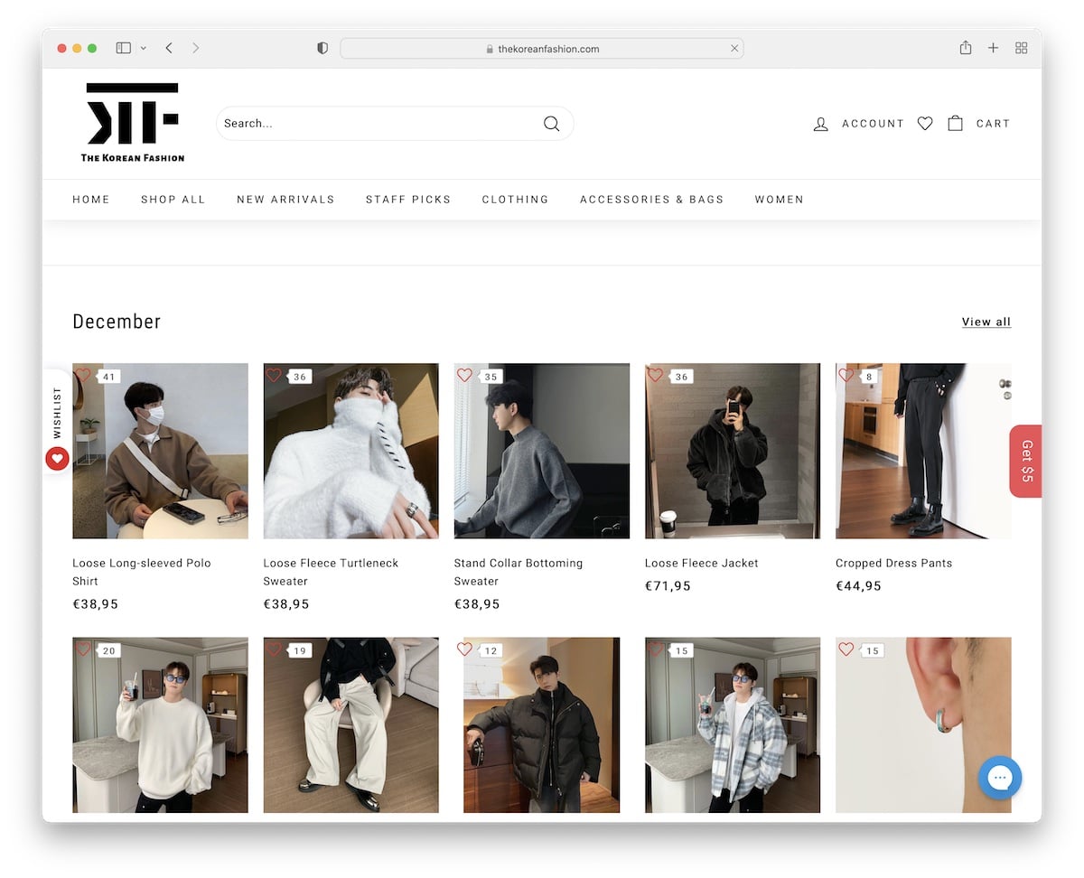 the korean fashion dropshipping website example