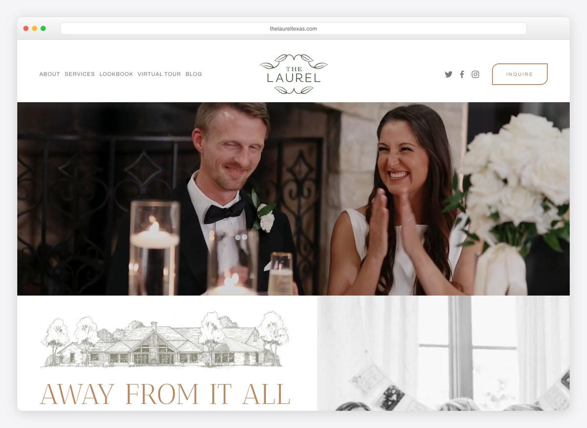 The Laurel event website homepage
