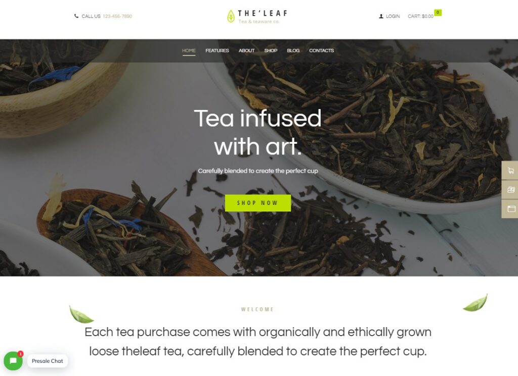 TheLeaf | Tea Production Company & Online Coffee Shop WordPress Theme