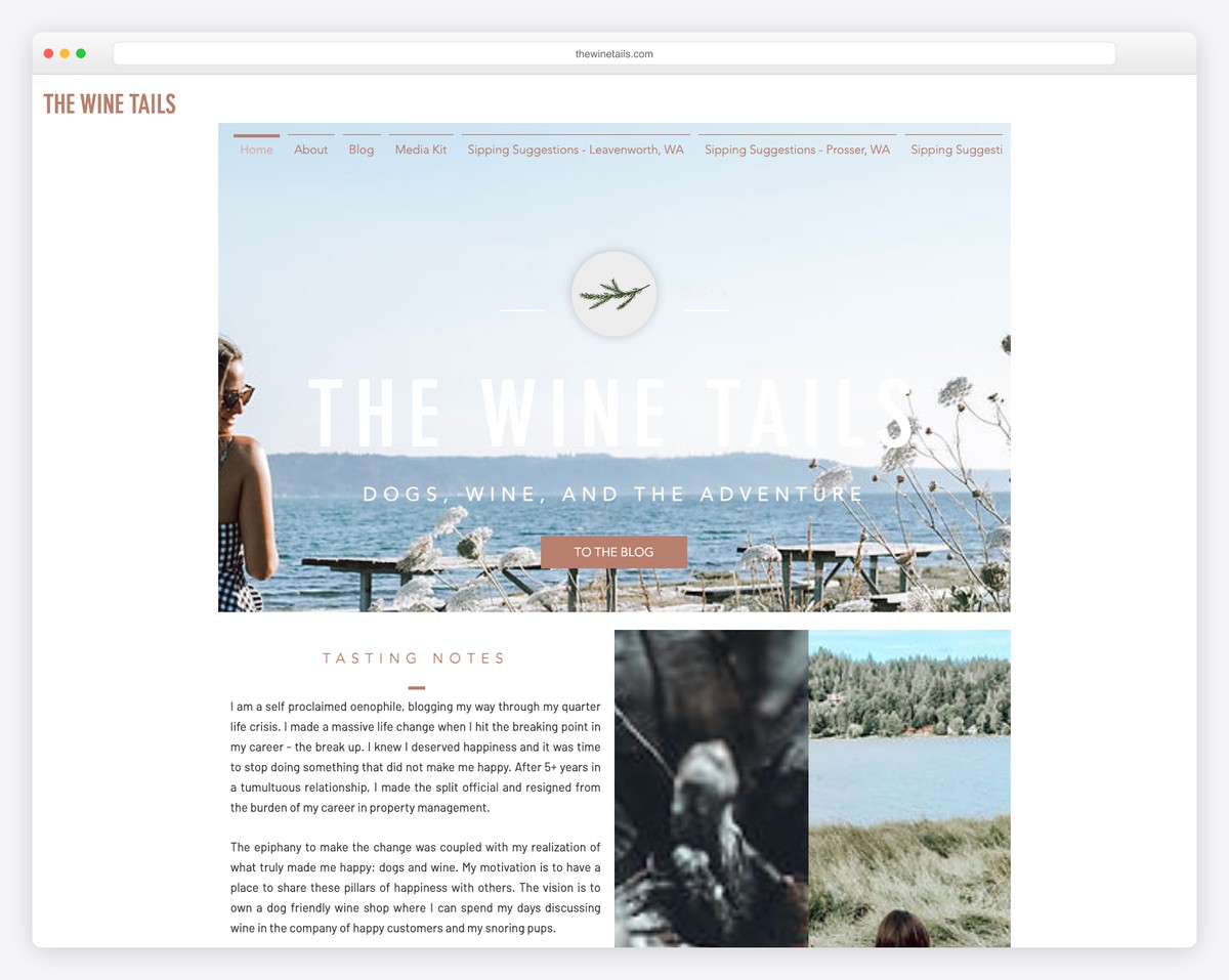 the wine tails wix blog example
