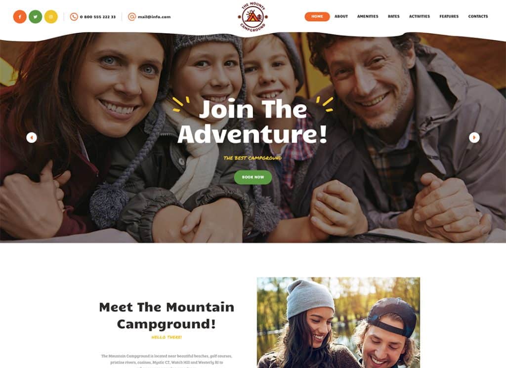 The Mounty - Hiking Campground & Children Camping WordPress Theme