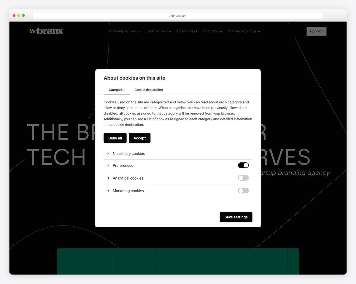 the branx website example