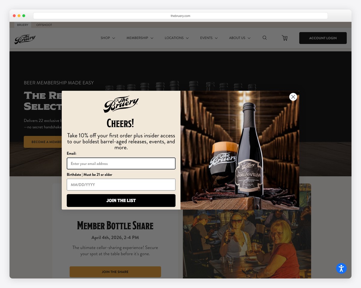the bruery website example