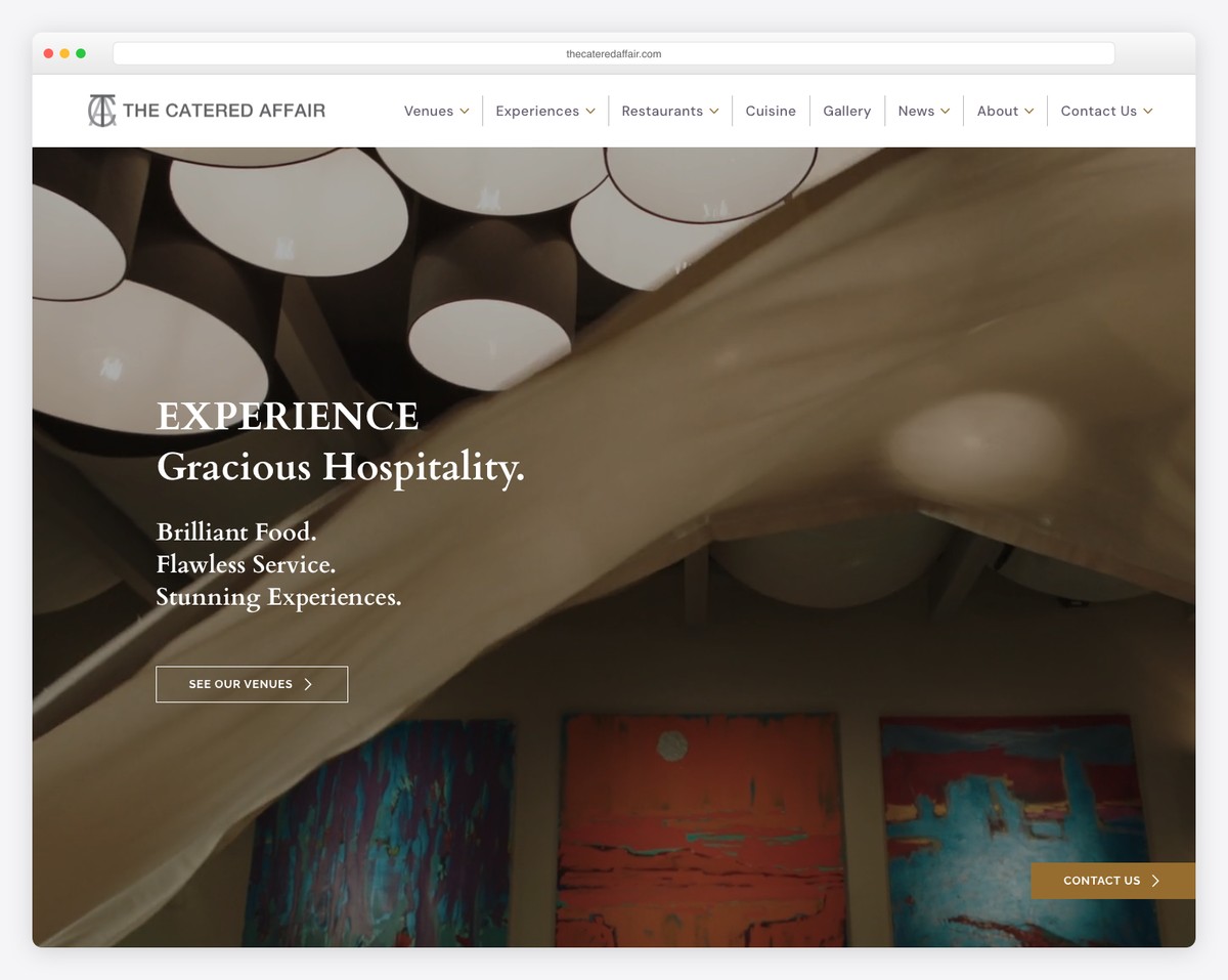 the catered affair website example