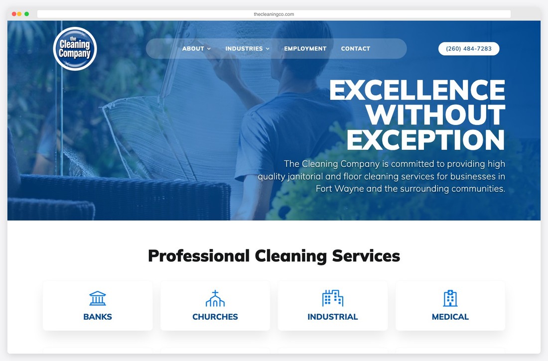 the cleaning co. website example