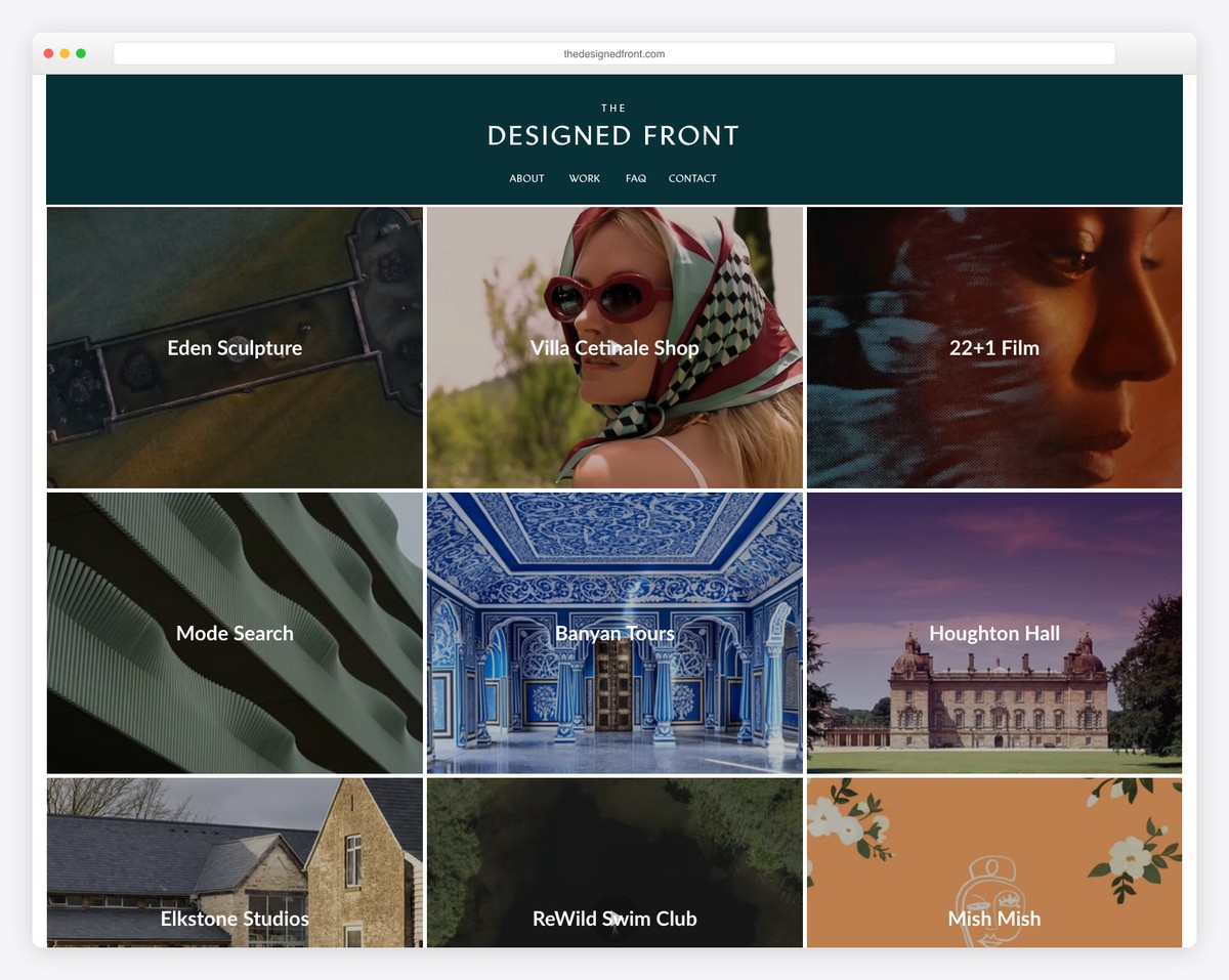 the designed front website example