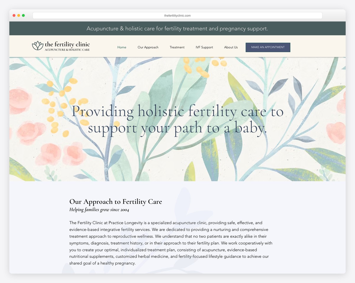 the fertility clinic website example