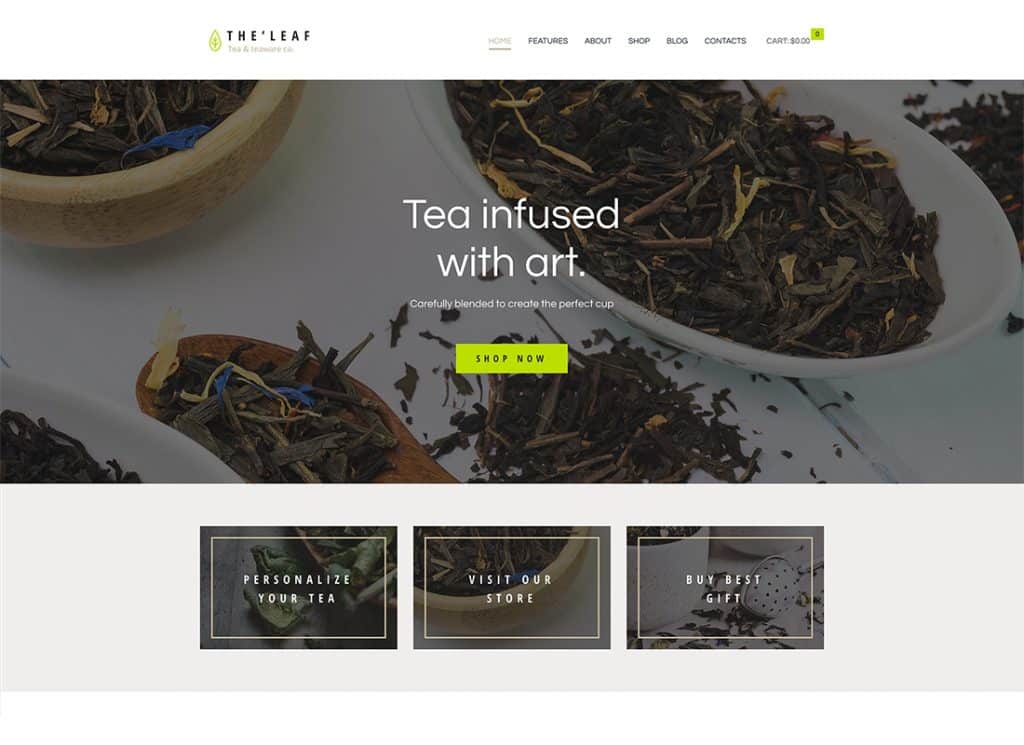 TheLeaf - Tea Production Company & Online Coffee Shop WordPress Theme
