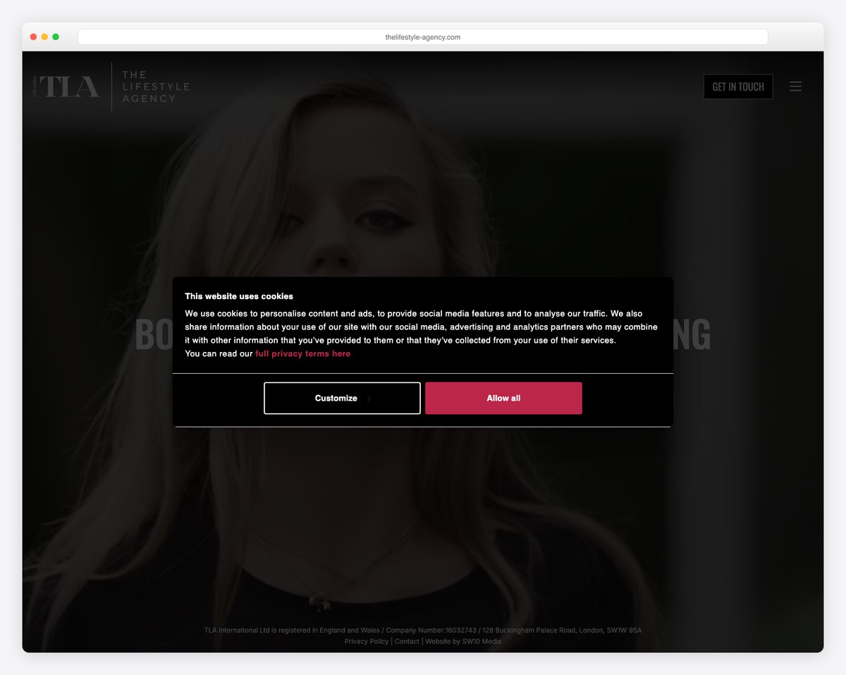 the lifestyle agency website example