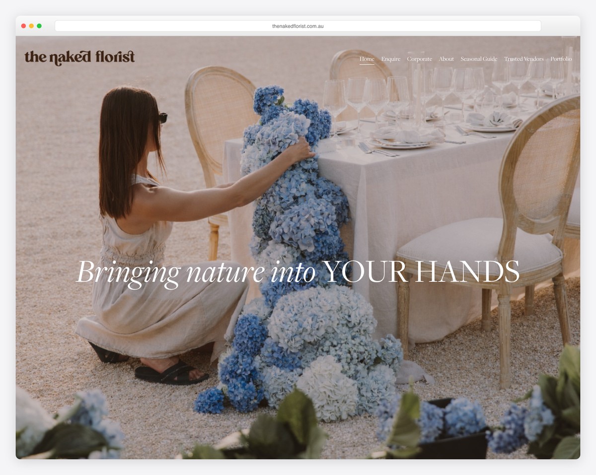the naked florist website example