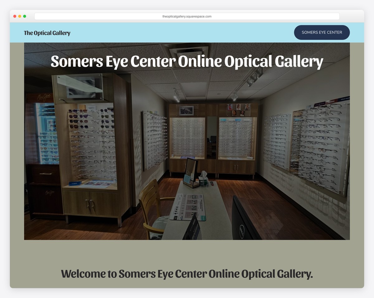 the optical gallery (somers eye center) website example