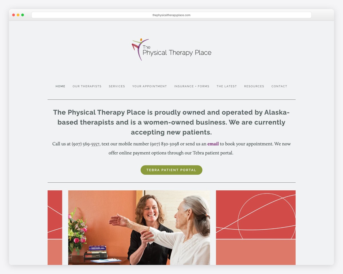 the physical therapy place website example