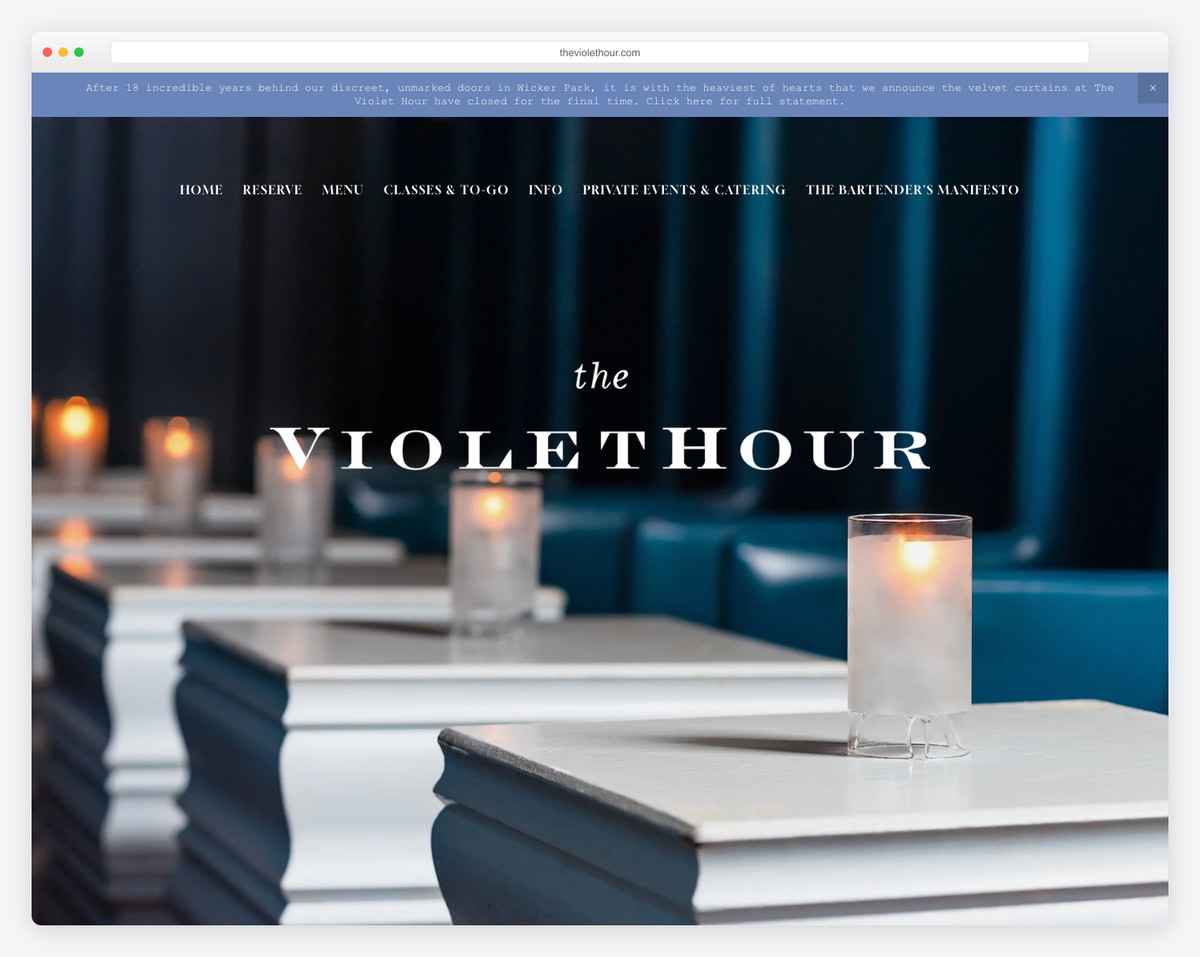 the violet hour website example