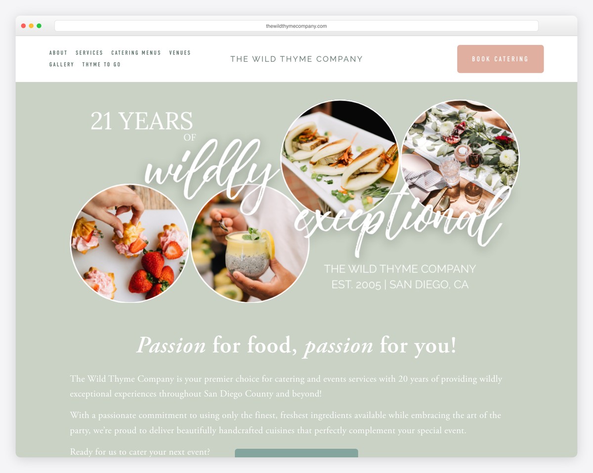 the wild thyme company website example