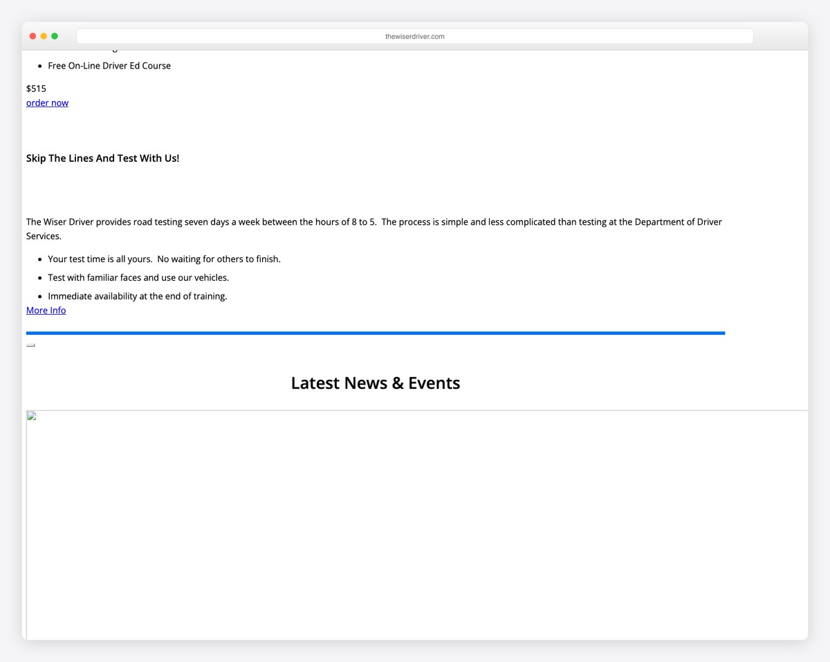 the wiser driver website example