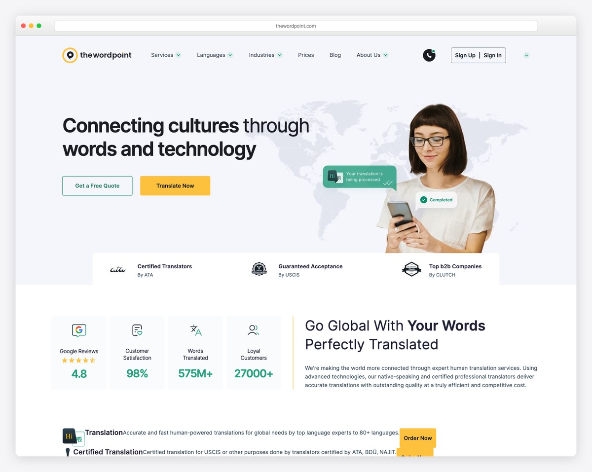 thewordpoint website example