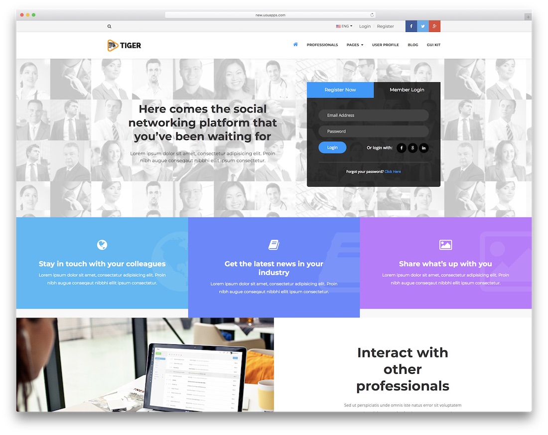 Social Network Html Template from colorlib.com