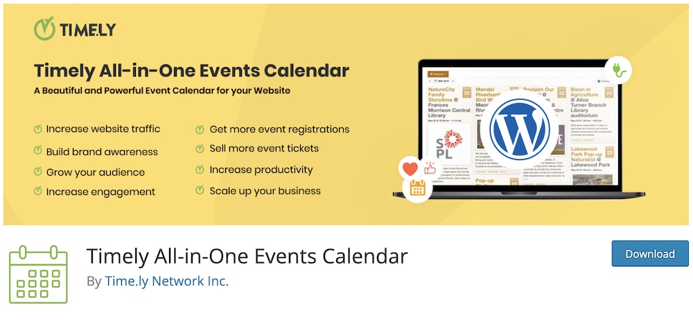 timely events calendar wp plugin