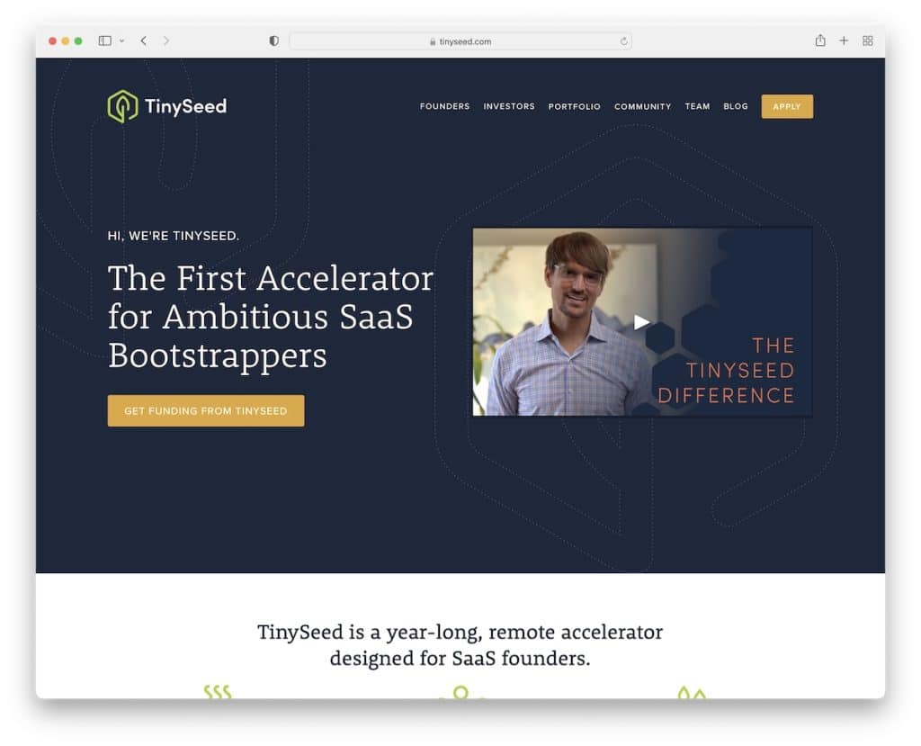 tinyseed startup website