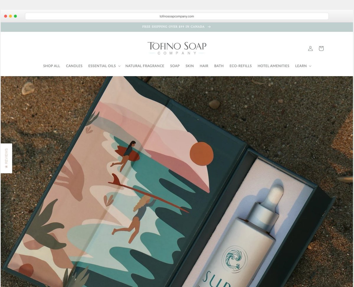 tofino soap company website example