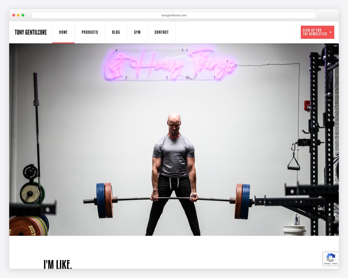 tony gentilcore website example