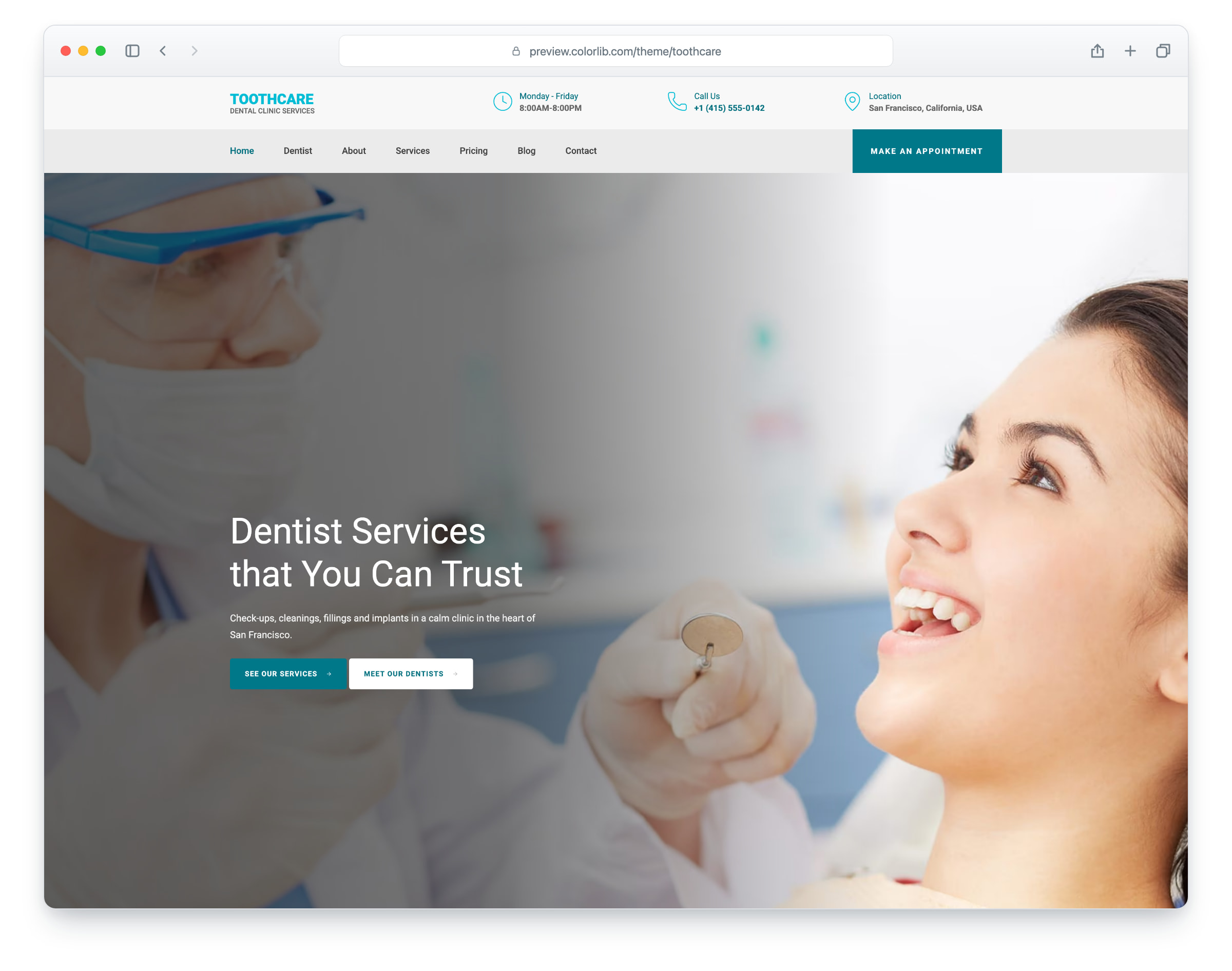 Toothcare website template