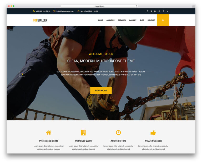 Top Build Website TOPBuilder - Free Construction Website Templates - Colorlib