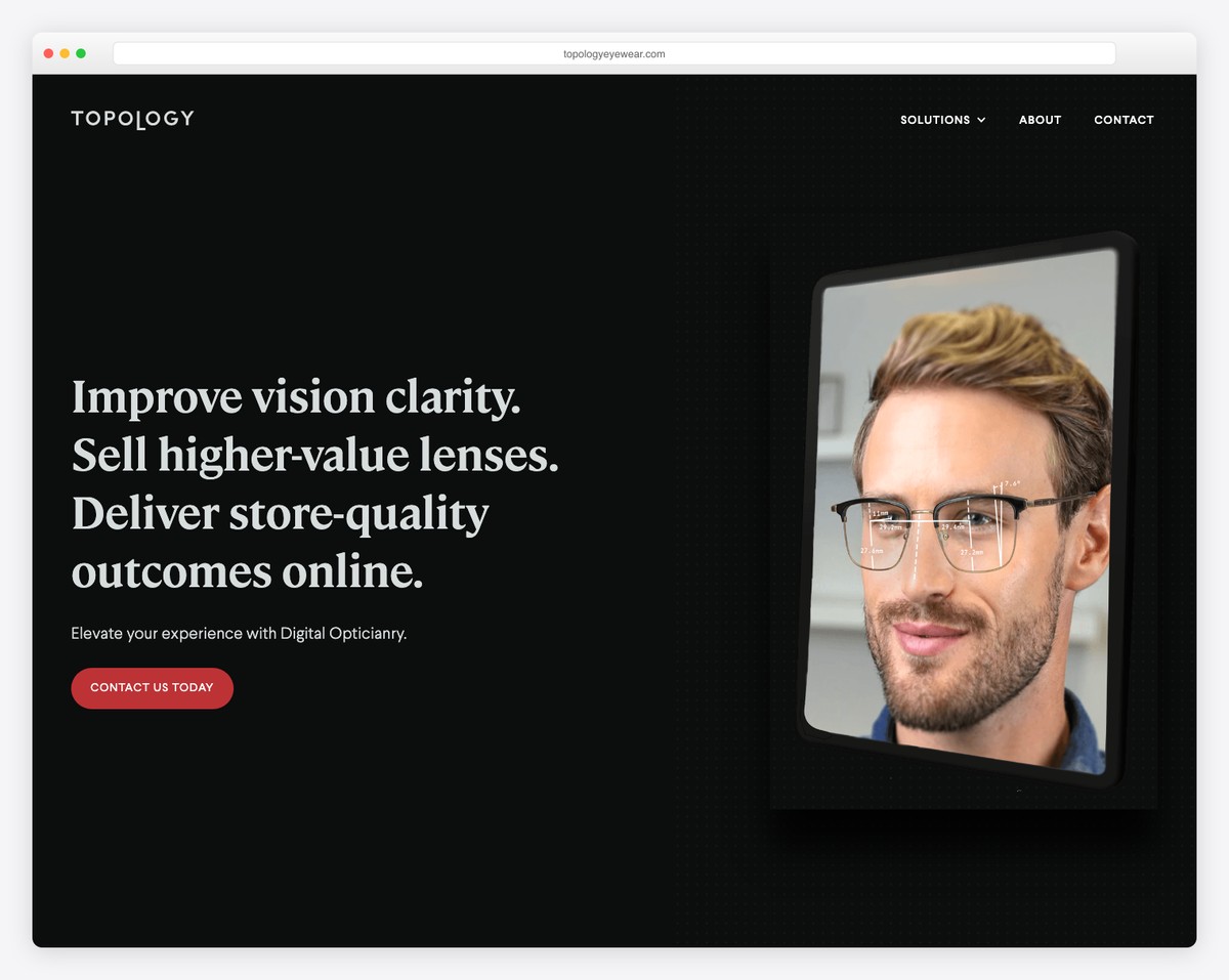 topology eyewear website example