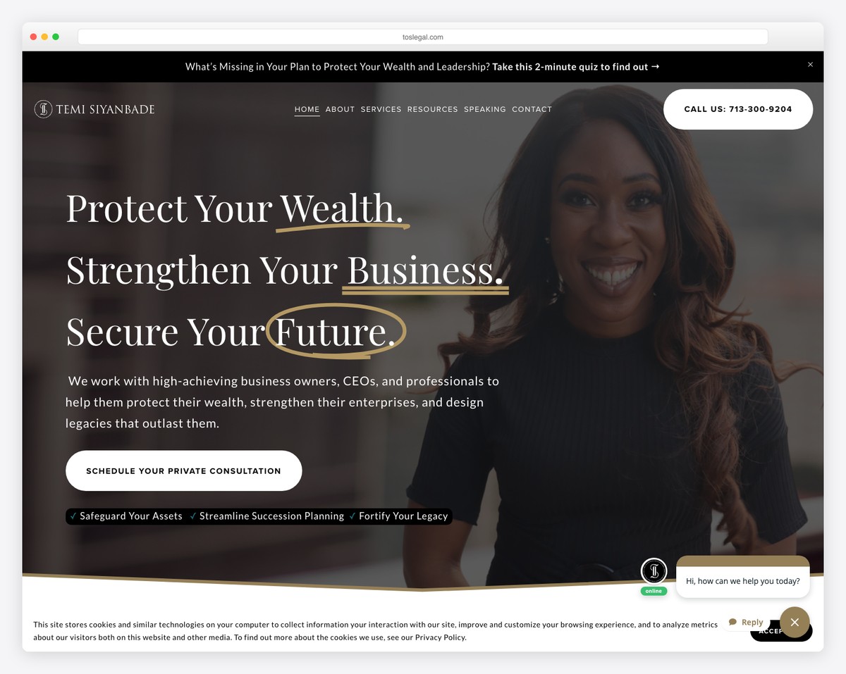 tos legal business lawyer squarespace website example