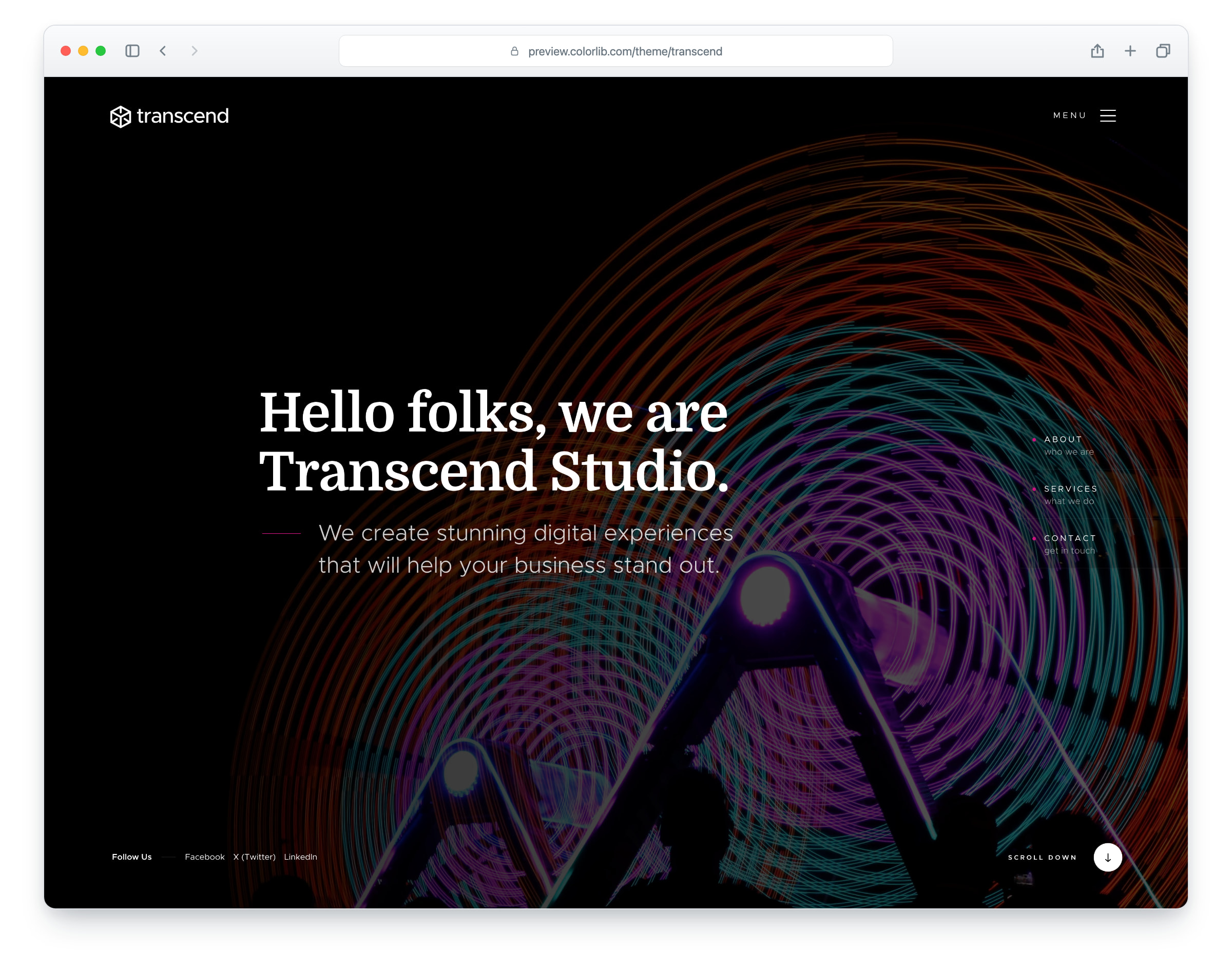 Transcend website template