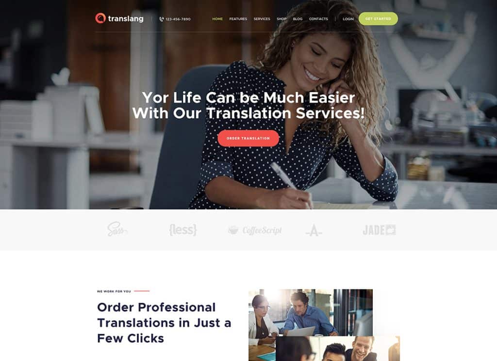 Translang - Translation Services & Language Courses WordPress Theme