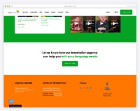 Translation service website examples