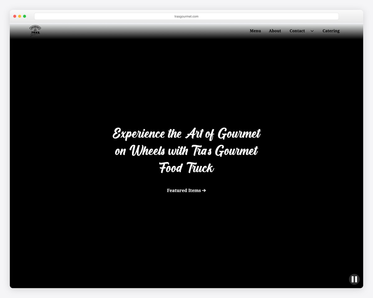 tras gourmet sandwiches food truck website example