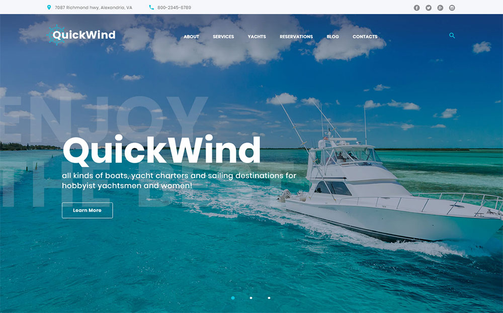Yachting & Voyage Charter WordPress Theme